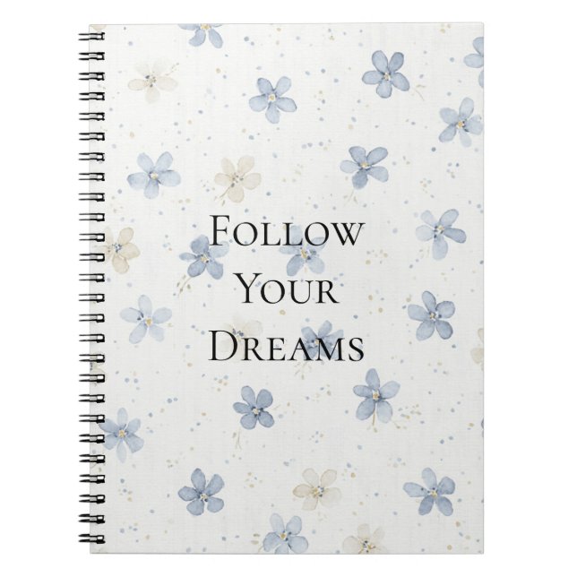 Cuaderno Flores Azules Bonitas (Frente)