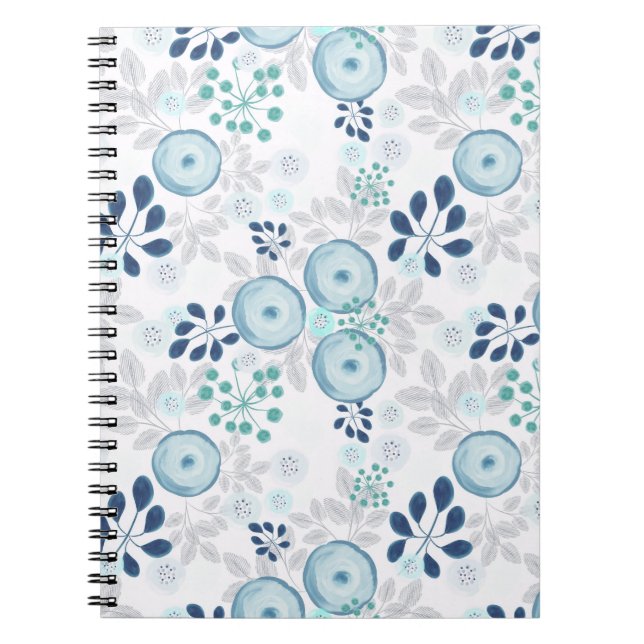 Cuaderno Flores azules claras (Frente)