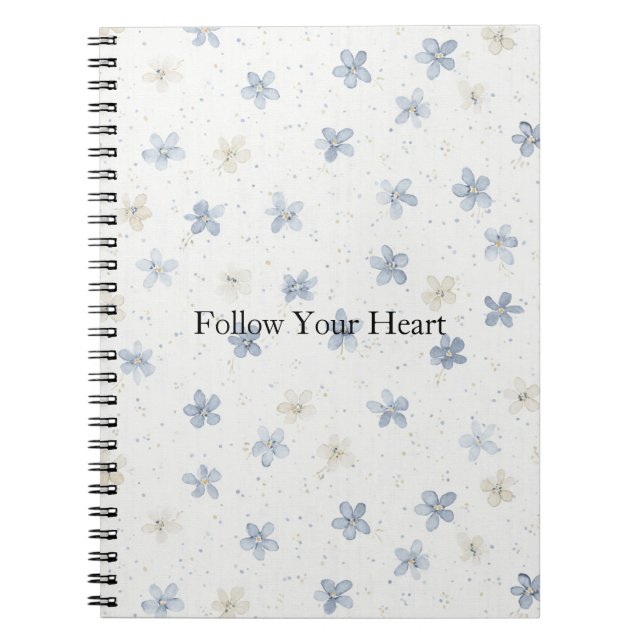 Cuaderno Flores Azules Crema Chic   (Frente)