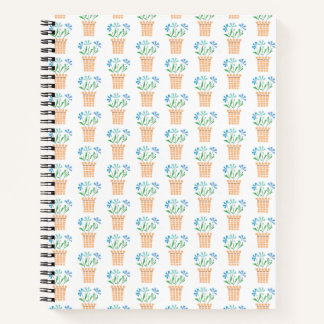 Cuaderno Flores azules en macetas tejidas