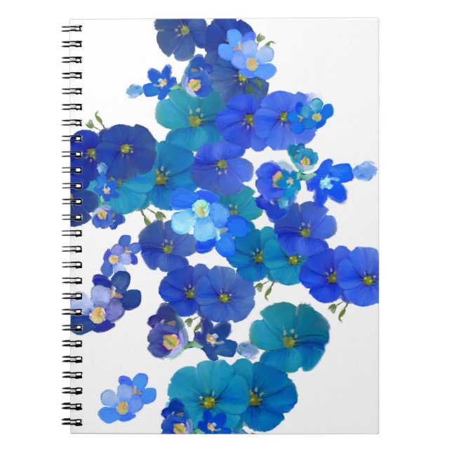 Cuaderno Flores azules en papel (Frente)
