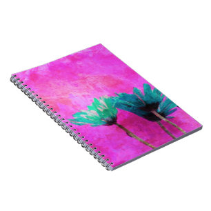 Cuaderno Flores azules en rosa