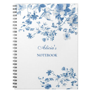 Cuaderno Flores azules vintage Toile de Jouy