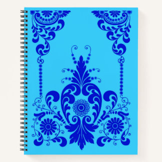Cuaderno flores azules y estampado de culicues