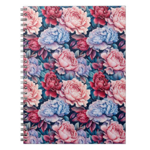 Cuaderno Flores azules y rosas