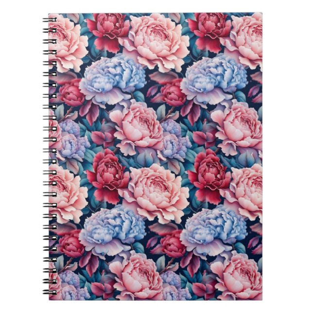 Cuaderno Flores azules y rosas (Frente)