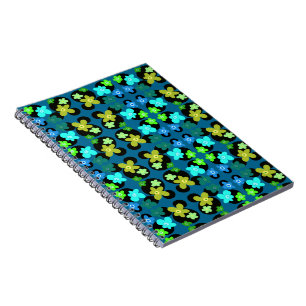 Cuaderno Flores azules y verdes