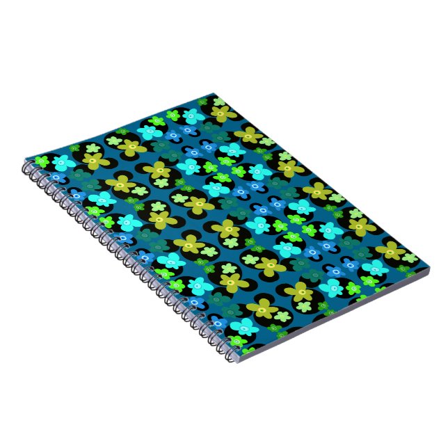 Cuaderno Flores azules y verdes (Lado Derecho)