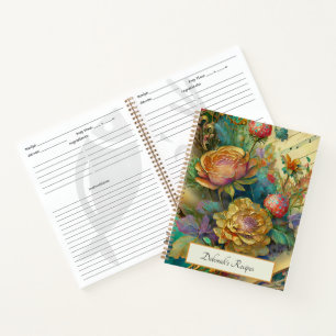 Cuaderno Flores barrocas receta personalizada