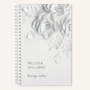 Cuaderno Flores blancas 3D simples