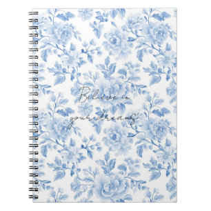 Cuaderno Flores Blancas Azules