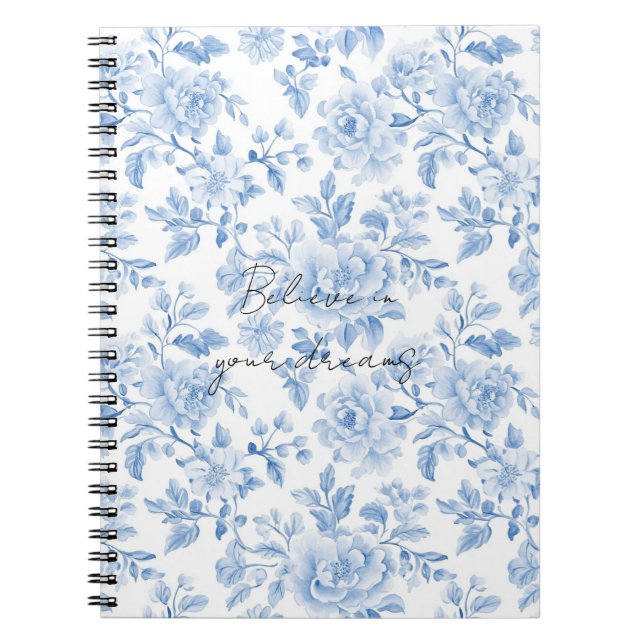 Cuaderno Flores Blancas Azules (Frente)
