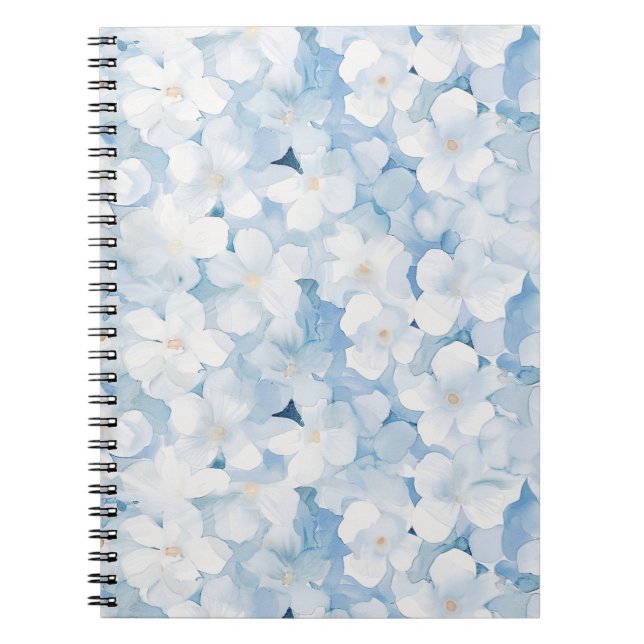 Cuaderno Flores Blancas Azules de Santorini (Frente)