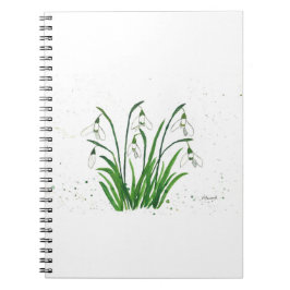 Cuaderno Flores blancas de nieve acuarela