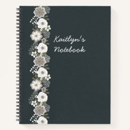 Cuaderno Flores blancas personalizadas