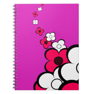 Cuaderno Flores blancas rosadas calientes