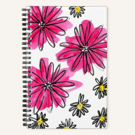 Cuaderno Flores blancas y rosas singulares