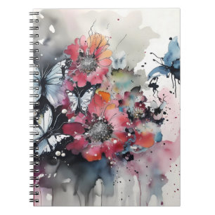 Cuaderno Flores Boho Pintura con Tinta
