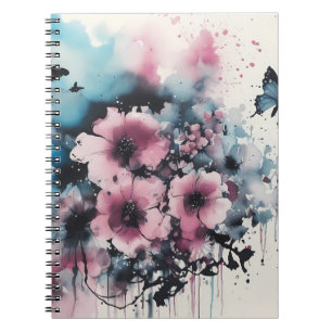 Cuaderno Flores Boho Pintura con Tinta
