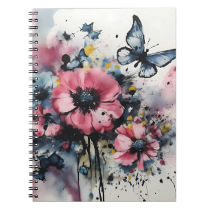 Cuaderno Flores Boho Pintura con Tinta