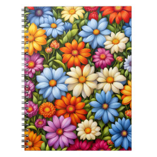 Cuaderno Flores bonitas, brillantemente coloreadas,