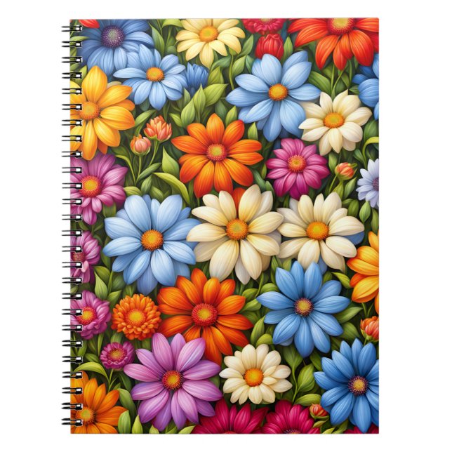 Cuaderno Flores bonitas, brillantemente coloreadas, (Frente)