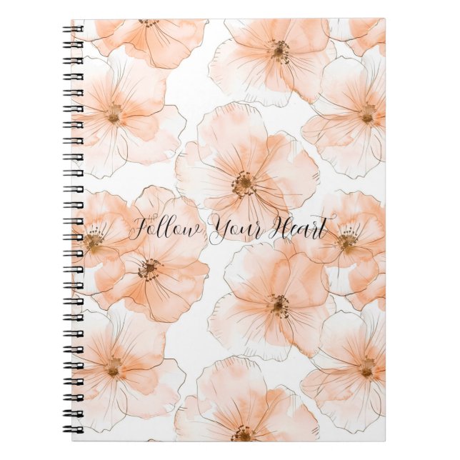 Cuaderno Flores Bonitas de Melocotón (Frente)