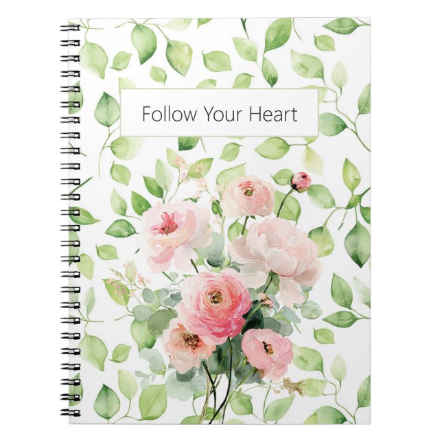 Cuaderno Flores Bonitas de Ranunculus Rosadas (Frente)