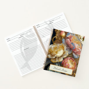Cuaderno Flores Boroque receta personalizada