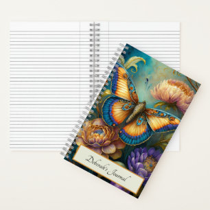 Cuaderno Flores Boroque y mariposa personalizadas