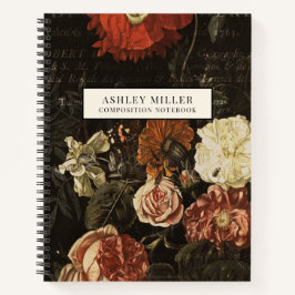 Cuaderno Flores botánicas antiguas personalizadas