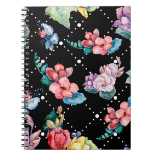 Cuaderno Flores botánicas de flores de caracol. Hojas salva