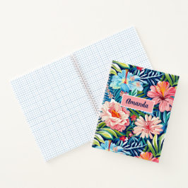 Cuaderno Flores Botánicas Tropicales de Verano Patrón Flora
