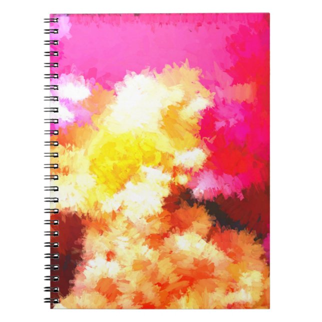 Cuaderno Flores Brillantes Bloc de notas abstractas, Diario (Frente)