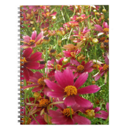 Cuaderno Flores brillantes de rosado caliente y margarita a