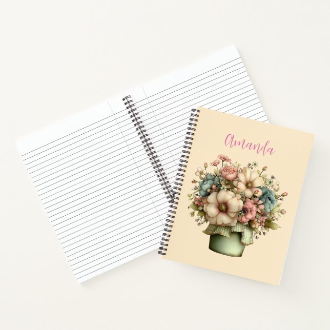 Cuaderno Flores caprichosas en una maceta Cuadros (Interior)