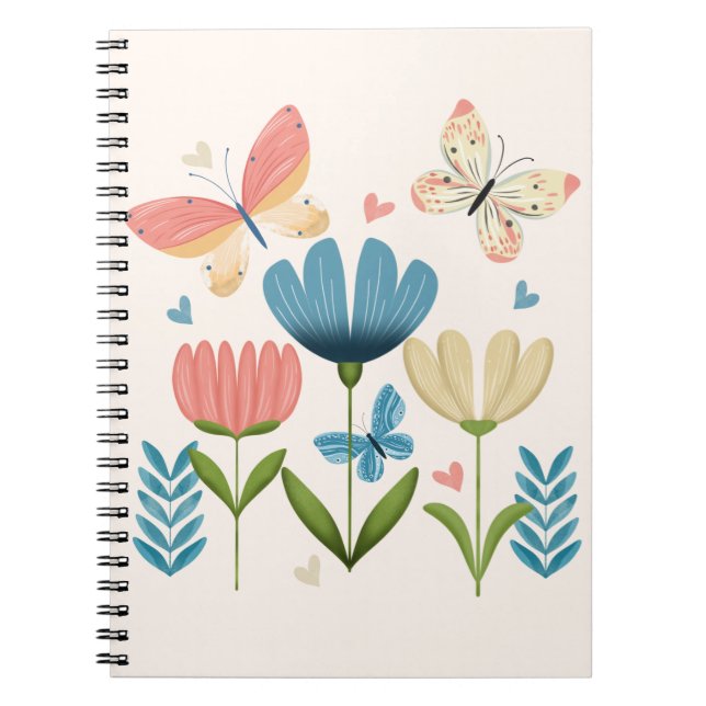 Cuaderno Flores caprichosas y mariposas (Frente)