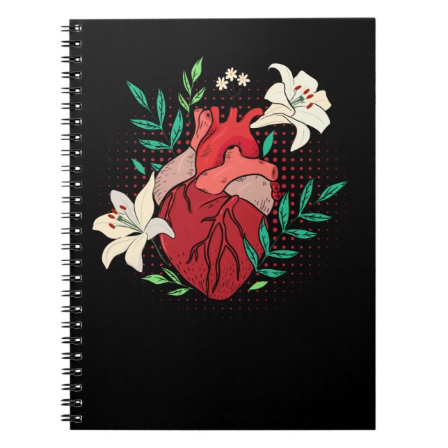 Cuaderno Flores Cardióloga de jardinería cardíaca (Frente)
