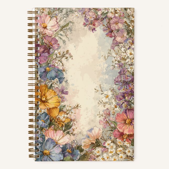 Cuaderno Flores Clásicas a la Antigua (Anverso)