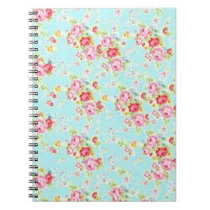 Cuaderno Flores color de rosa lamentables azules de los
