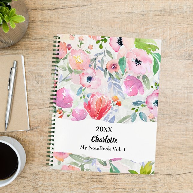 Cuaderno Flores color morado rosa de agua (Subido por el creador)