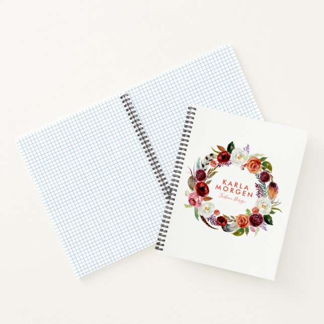 Cuaderno Flores coloridas al estilo boho (Interior)