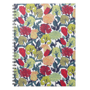 Cuaderno Flores coloridas: blanco inmaculado.