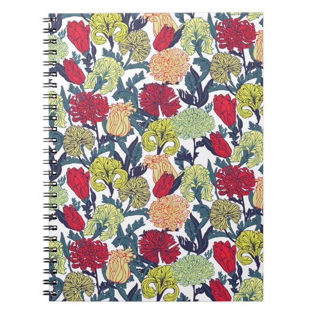 Cuaderno Flores coloridas: blanco inmaculado. (Frente)