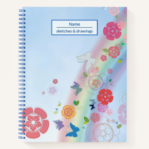 Cuaderno Flores coloridas dibujando Bloc de notas