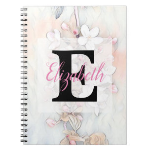 Cuaderno Flores coloridas en colores pastel suaves acuarela