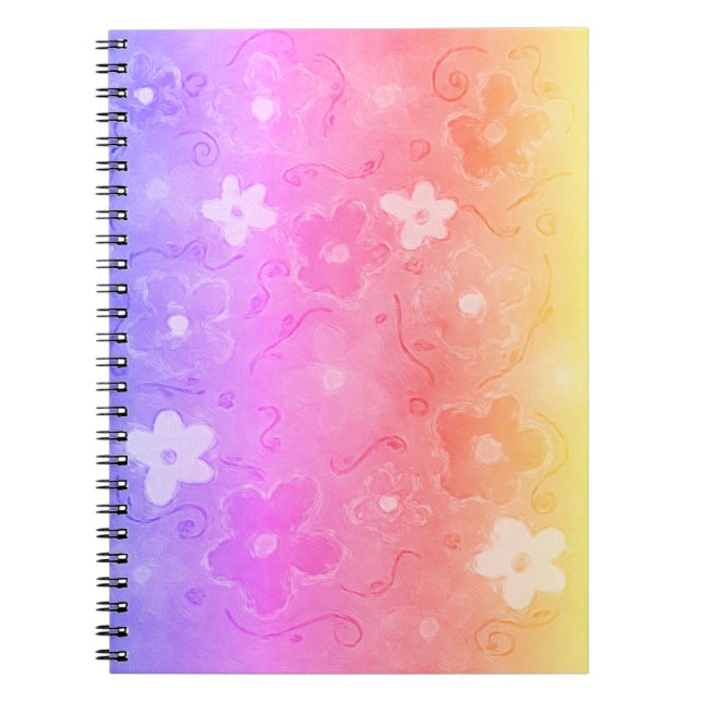 Cuaderno Flores coloridas y fundidas (Frente)