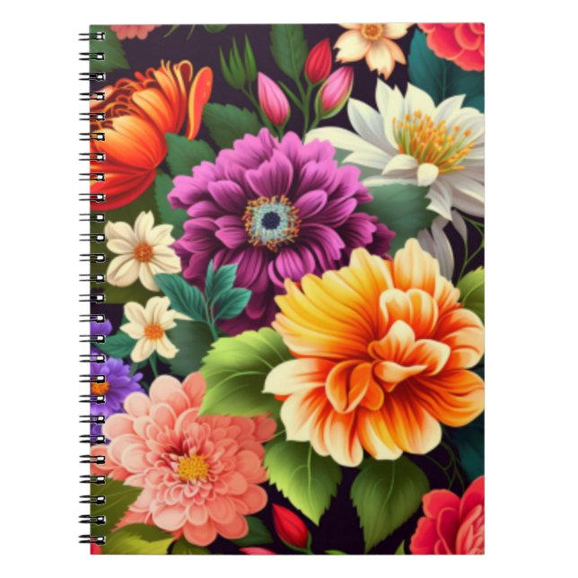 Cuaderno Flores coloridas y vívidas (Frente)