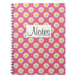 Cuaderno Flores con impresiones florales en rosa