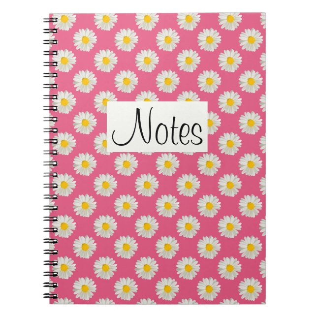 Cuaderno Flores con impresiones florales en rosa (Frente)